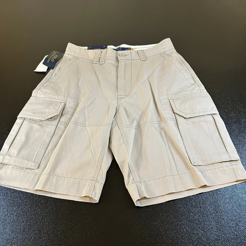 Polo Ralph Lauren Classic Polo Chino Cargo Shorts Mens 30 Khaki Cotton Pocket
